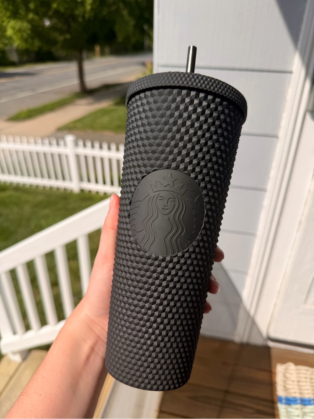 Starbucks Black Textured Studded Tumbler with Straw